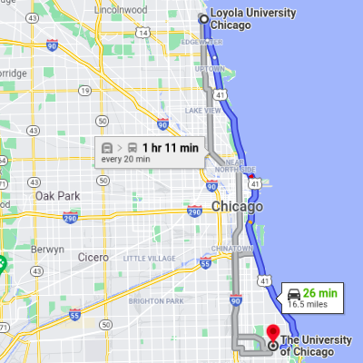 google map of Chicago